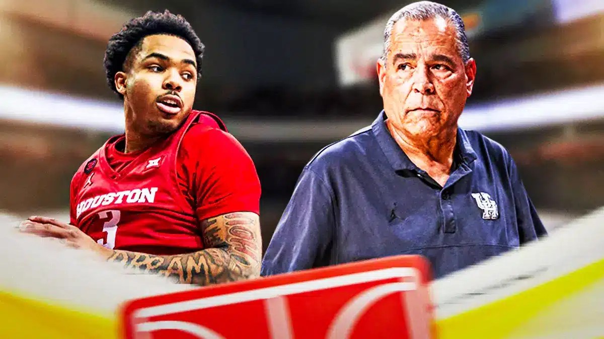 Houston basketball coach Kelvin Sampson looking at Ramon Walker Jr.