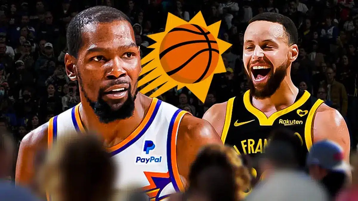 Suns' Kevin Durant looks disgusted at Steph Curry after his game-winner for the Warriors