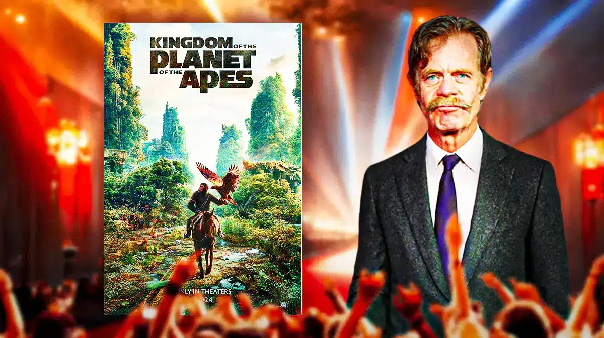 Kingdom of the Planet of the Apes poster and William H. Macy.