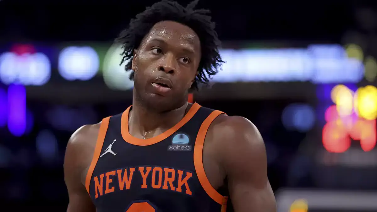 New York Knicks forward OG Anunoby (8) during the third quarter against the Denver Nuggets at Madison Square Garden