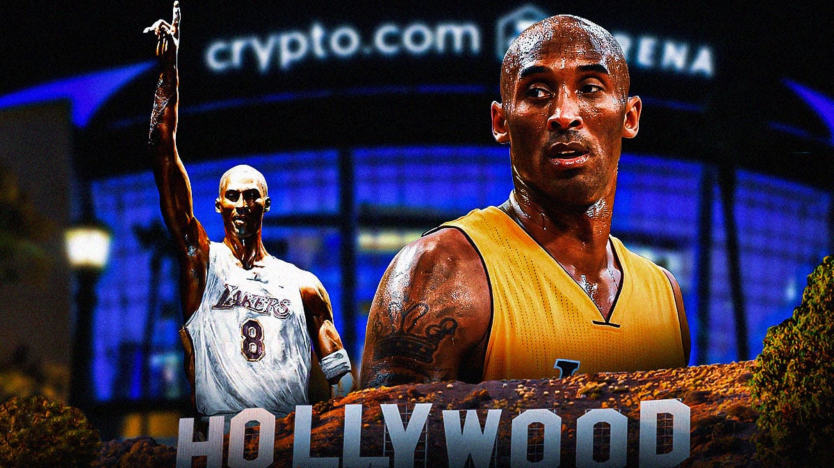 Kobe Bryant and his statue.