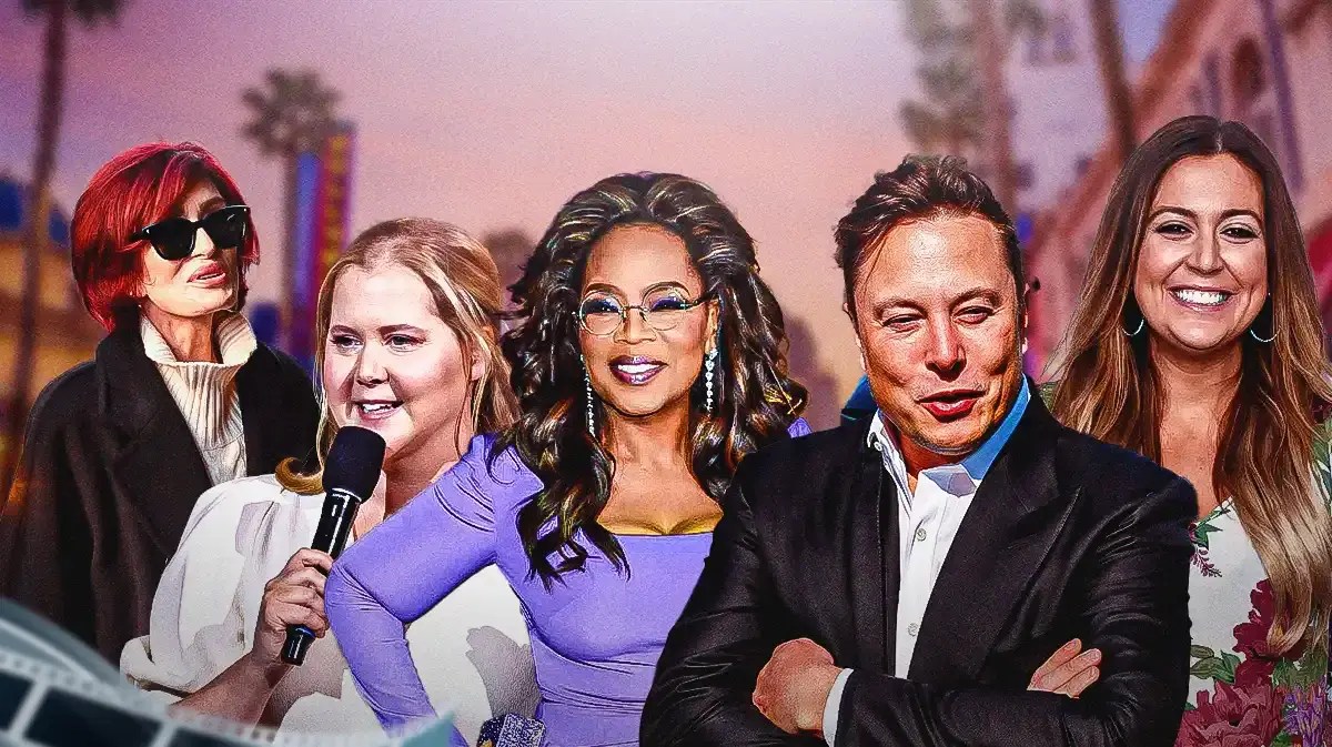 Collage of recent pics of Oprah Winfrey, Elon Musk, Amy Schumer, Sharon Osbourne, RHONJ's Lauren Manzo