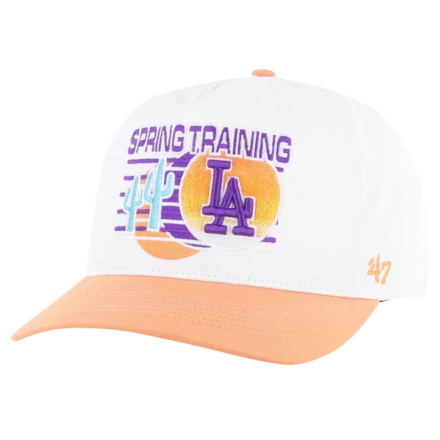 Los Angeles Dodgers '47 Spring Training Cactus League Solar Hitch Adjustable Hat - White color on a white background.