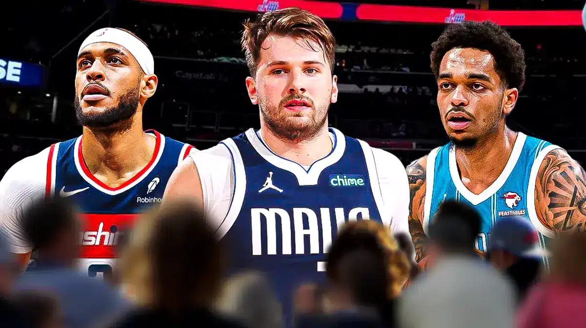 Mavericks Luka Doncic with NBA Trade Deadline acquisitions Daniel Gafford and PJ Washington