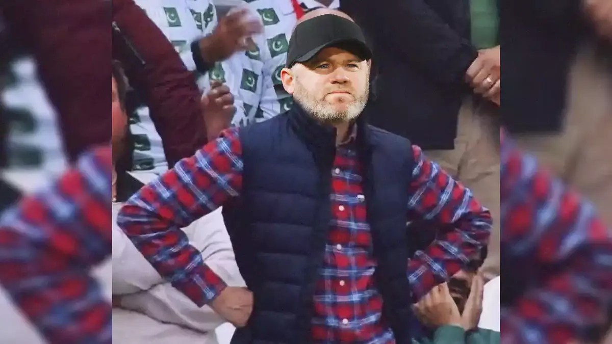 Wayne Rooney (Manchester United legend) as the annoyed cricket fan meme