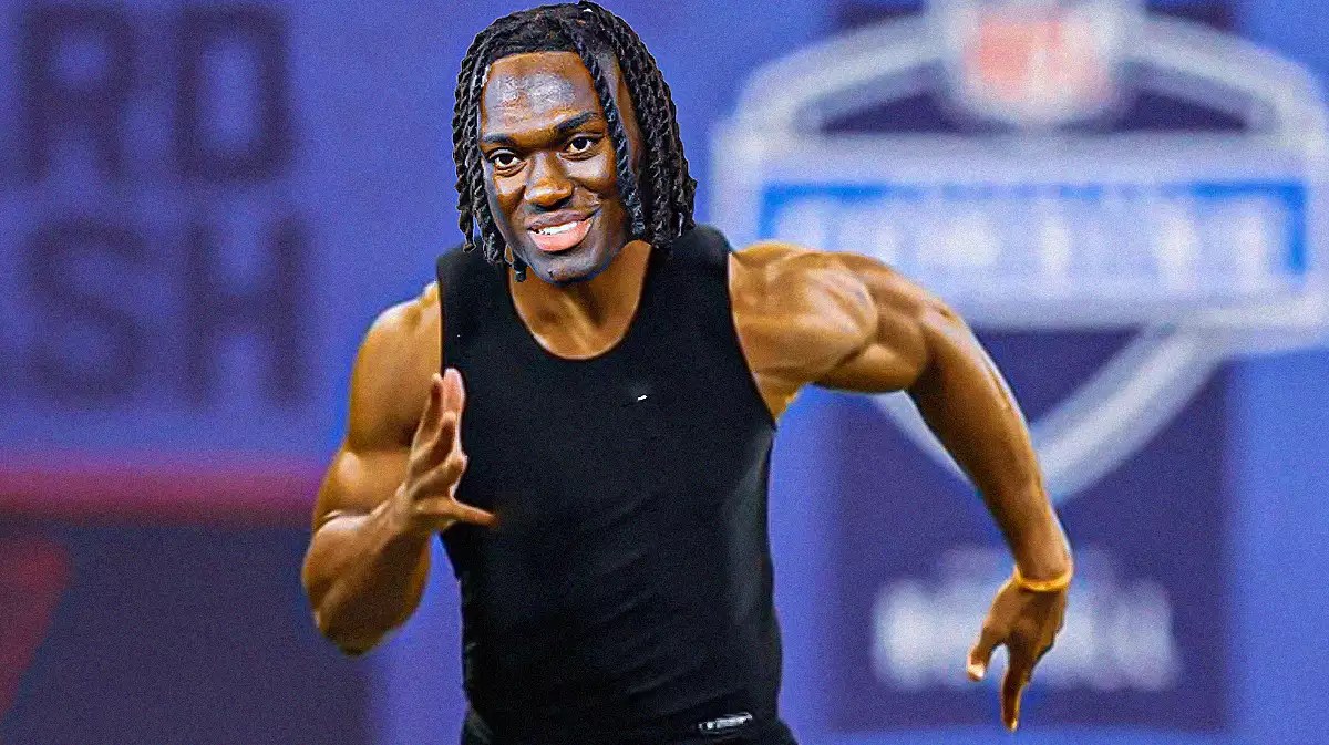 Marvin Harrison Jr. running at NFL combine.