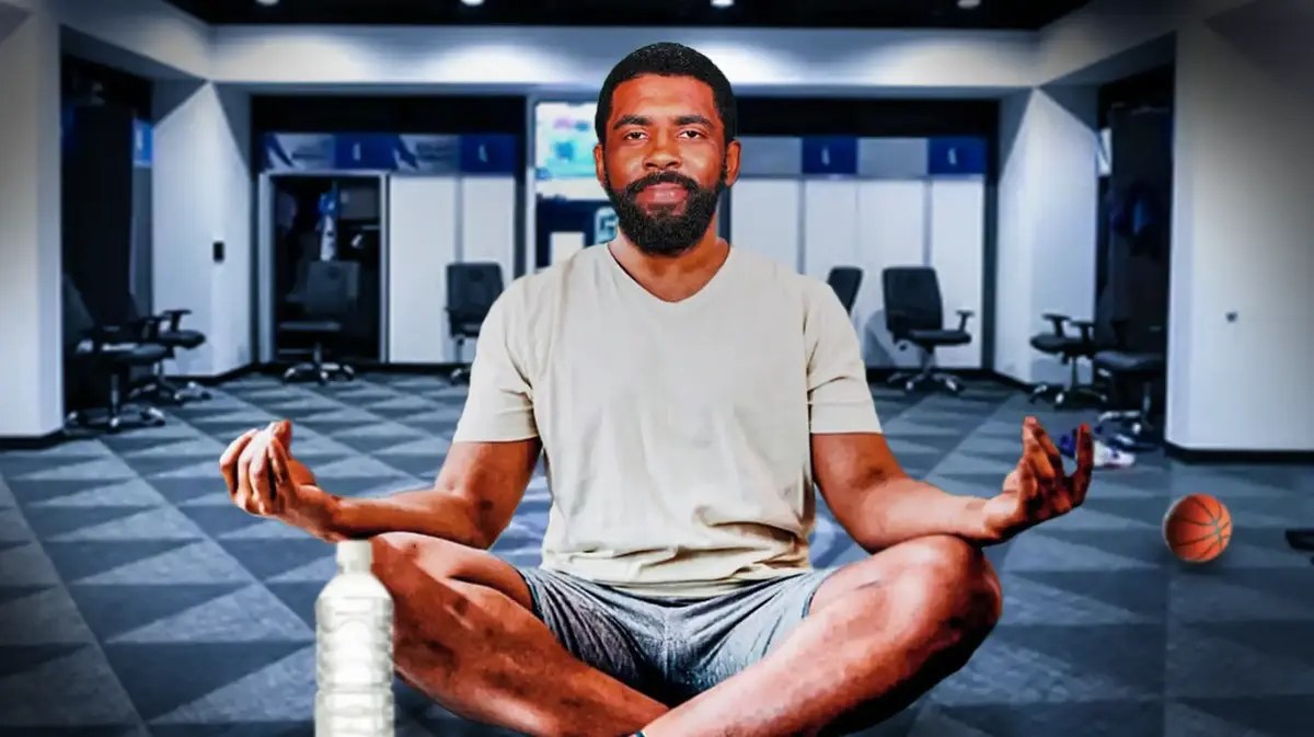 Mavericks' Kyrie Irving doing the Erling Haaland yoga celebration