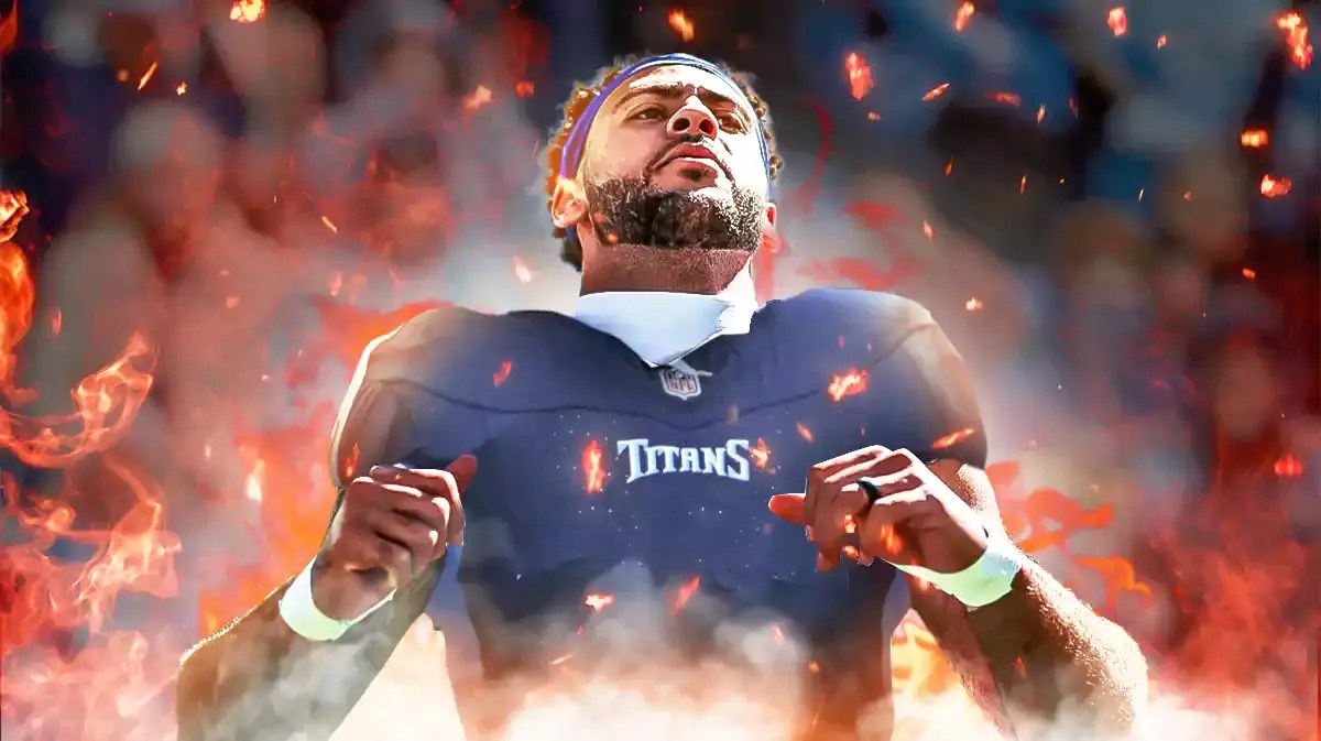Michael Pittman Jr. in a Titans jersey
