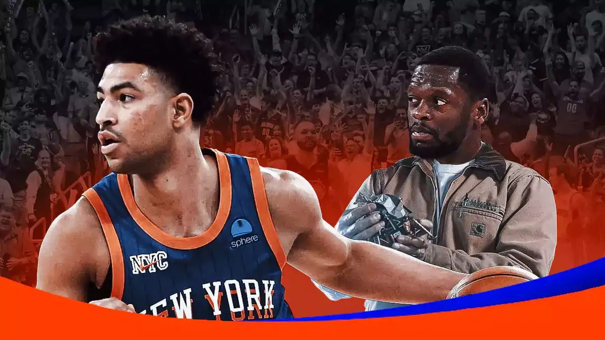 Julius Randle as Coop in Interstellar, “Make him stay!” while looking at Quentin Grimes