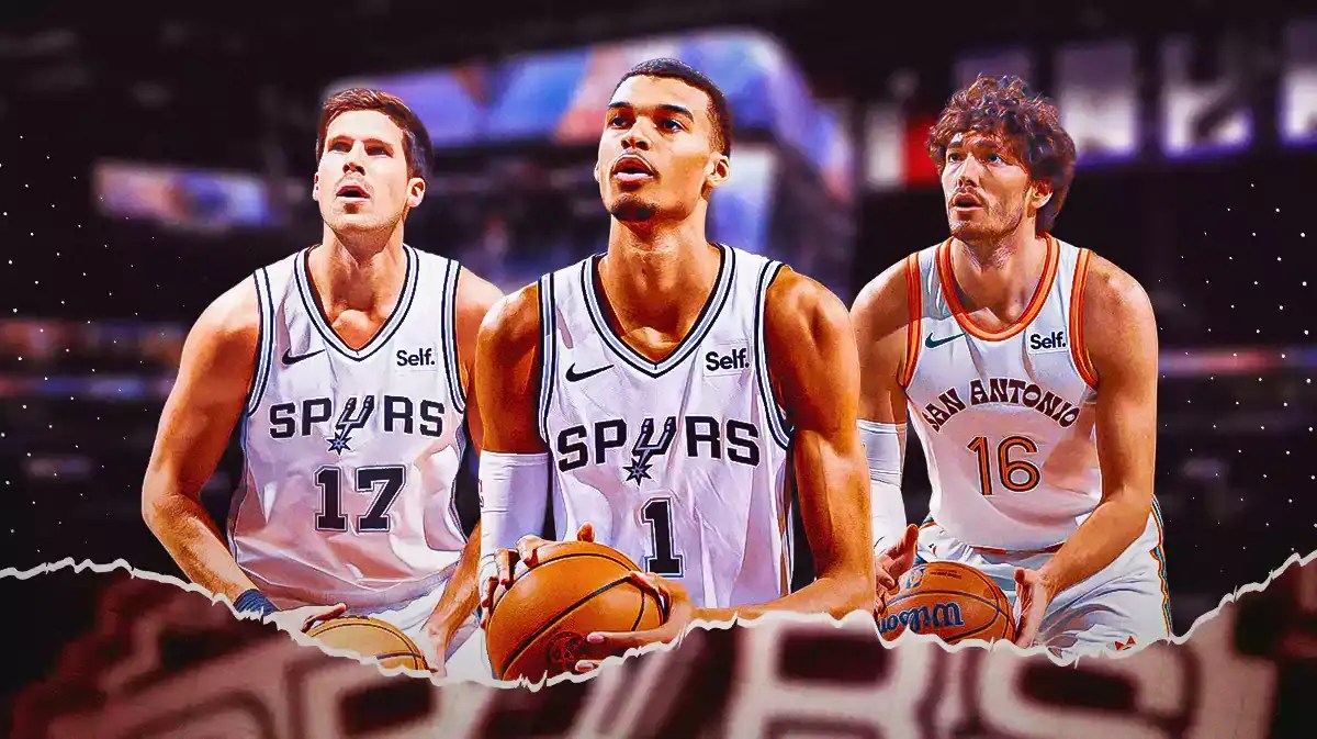 Spurs star Victor Wembanyama with trade deadline candidates Doug McDermott and Cedi Osman