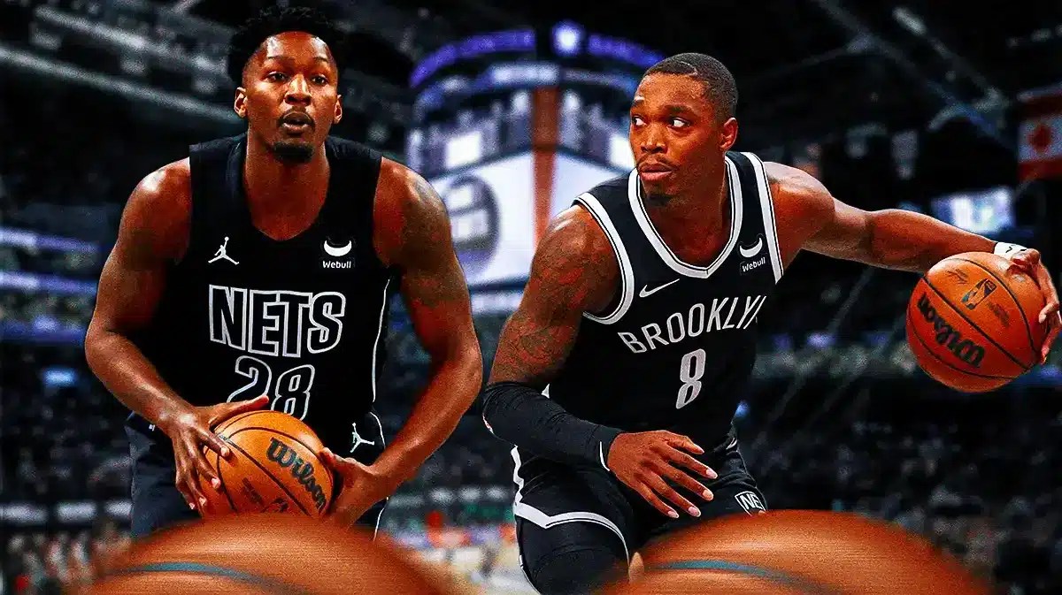 Photo: Dorian Finney-Smith, Lonnie Walker both in Nets jerseys in action