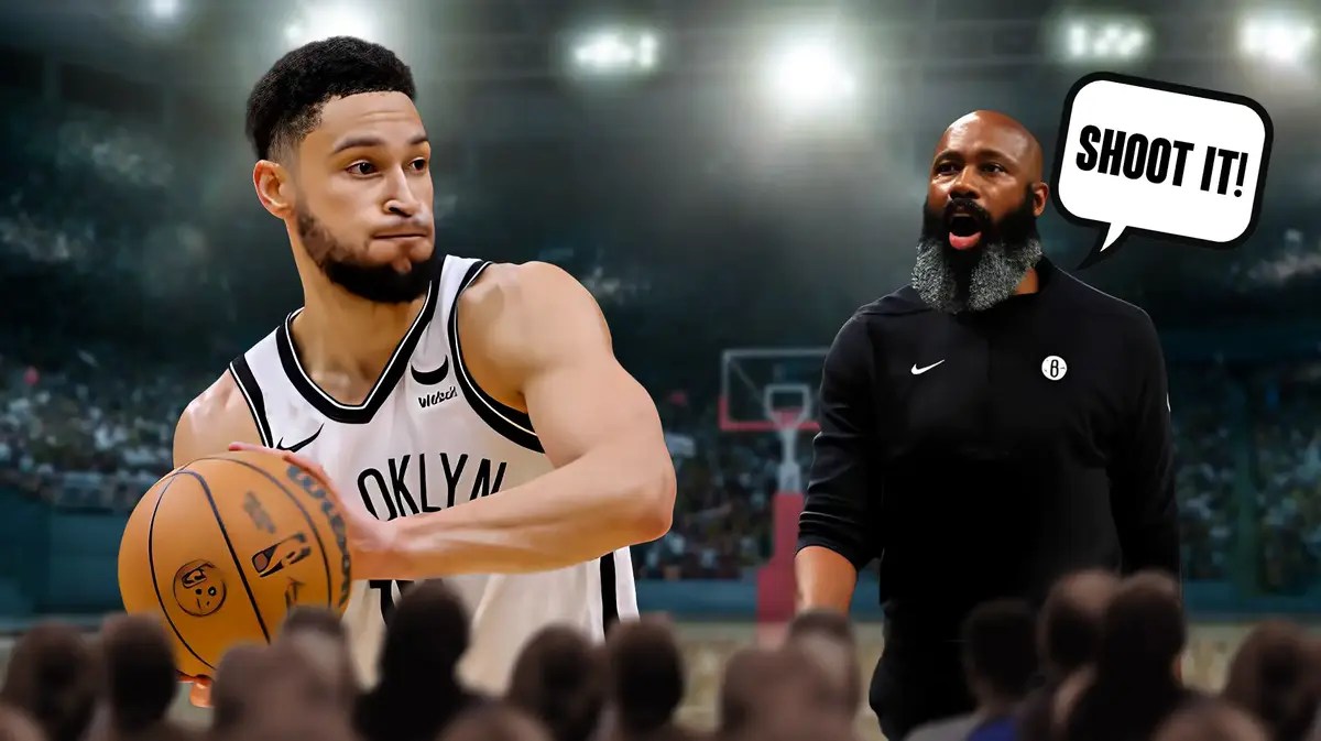 Nets Ben Simmons and Jacque Vaughn telling him to shoot