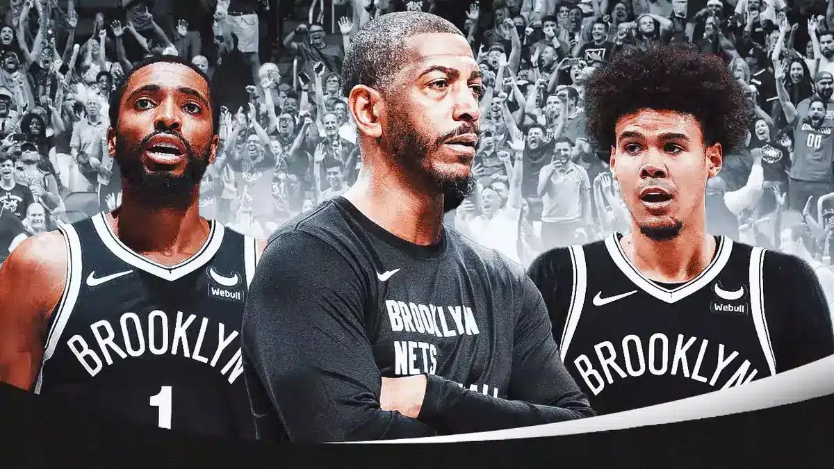Nets' Mikal Bridges, Kevin Ollie and Cam Johnson