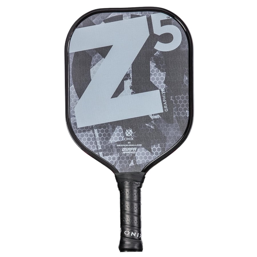 ONIX Graphite Z5 Graphite Carbon Fiber Pickleball Paddle - Mod Black color on a white background.