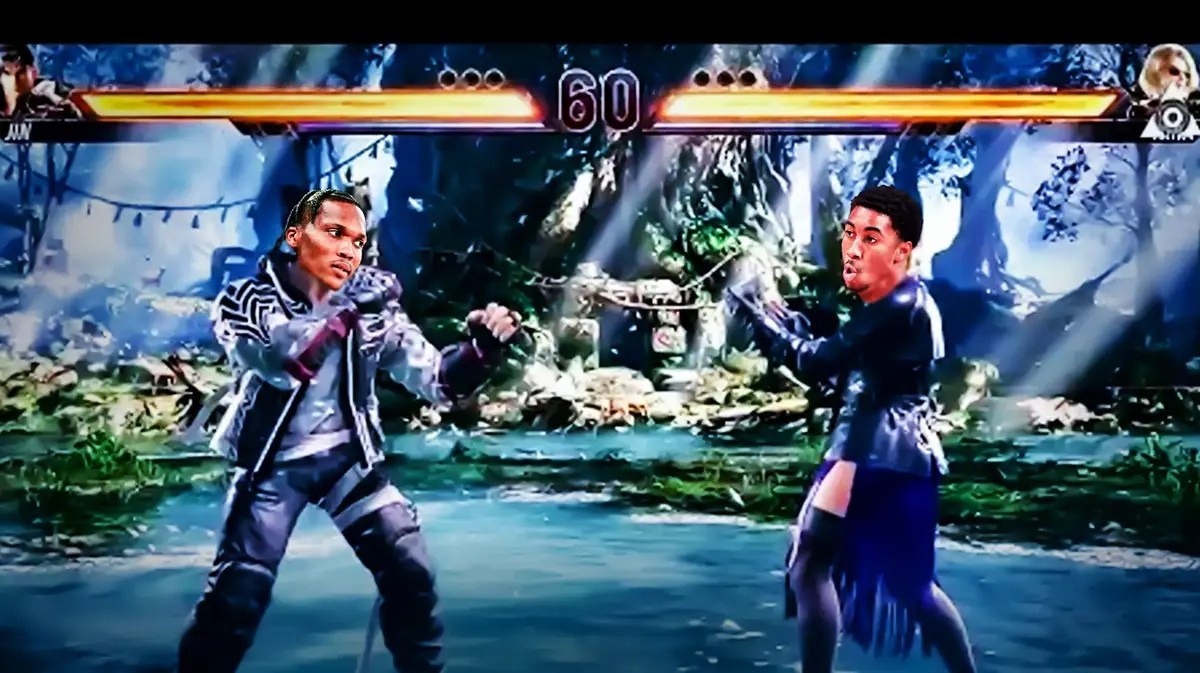 Pacers' Bennedict Mathurin vs. Pistons' Jaden Ivey in a Tekken 8 loading screen