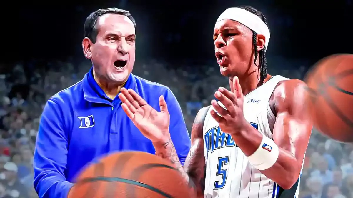 Magic Franz Wagner teammate Paolo Banchero with Duke Mike Krzyzewski