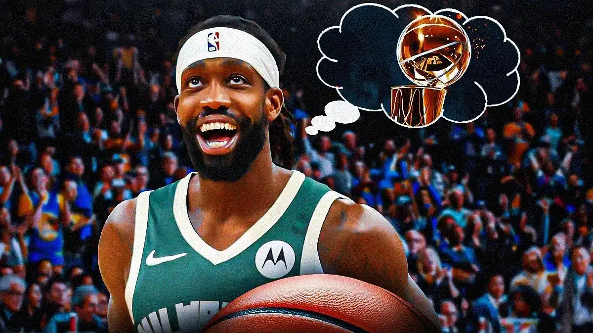 Milwaukee Bucks guard Patrick Beverley has the Larry O'Brien Trophy on his mind