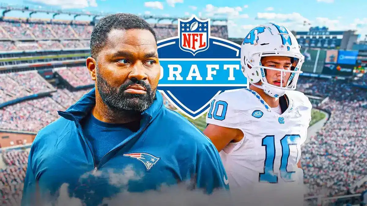 Patriots Jerod Mayo with 2024 NFL Draft prospect and Rob Gronkowski vouch Drake Maye