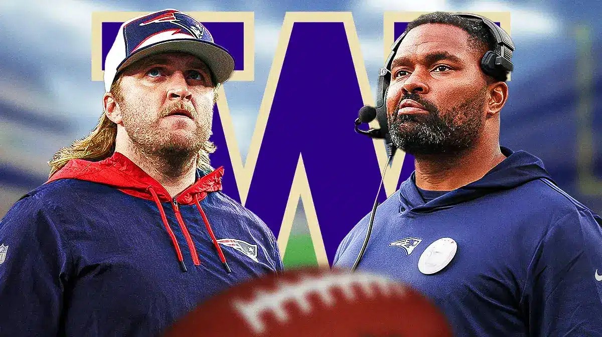 Washington football defensive coordinator Steve Belichick, Patriots head coach Jerod Mayo