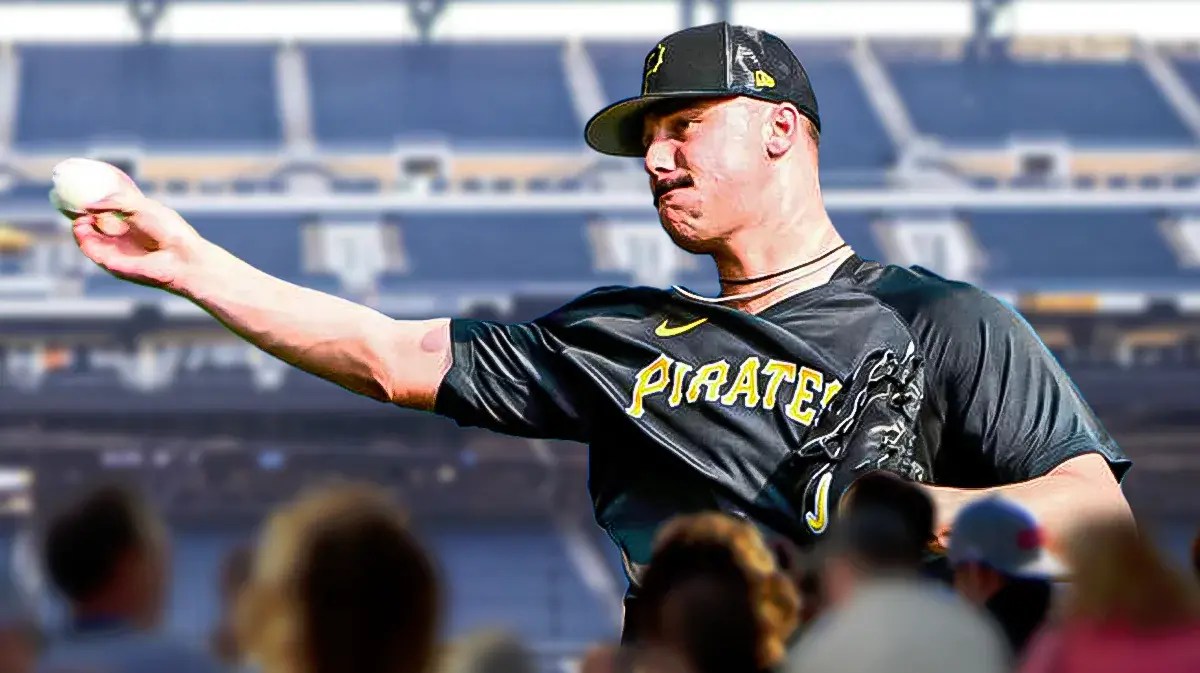Paul Skenes throwing baseball, Pittsburgh Pirates