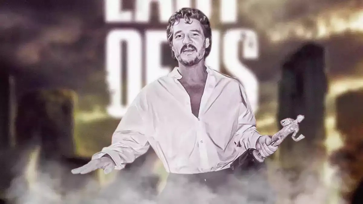 Pedro Pascal in his Instagram post; The Last of Us poster as background