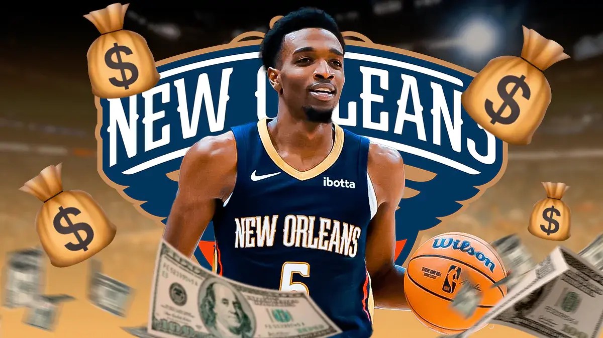 Pelicans Herbert Jones surrounded by money