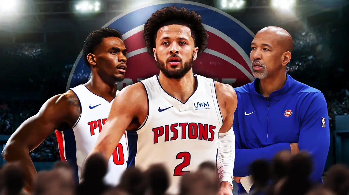Pistons' Jalen Duren, Cade Cunningham and Monty Williams