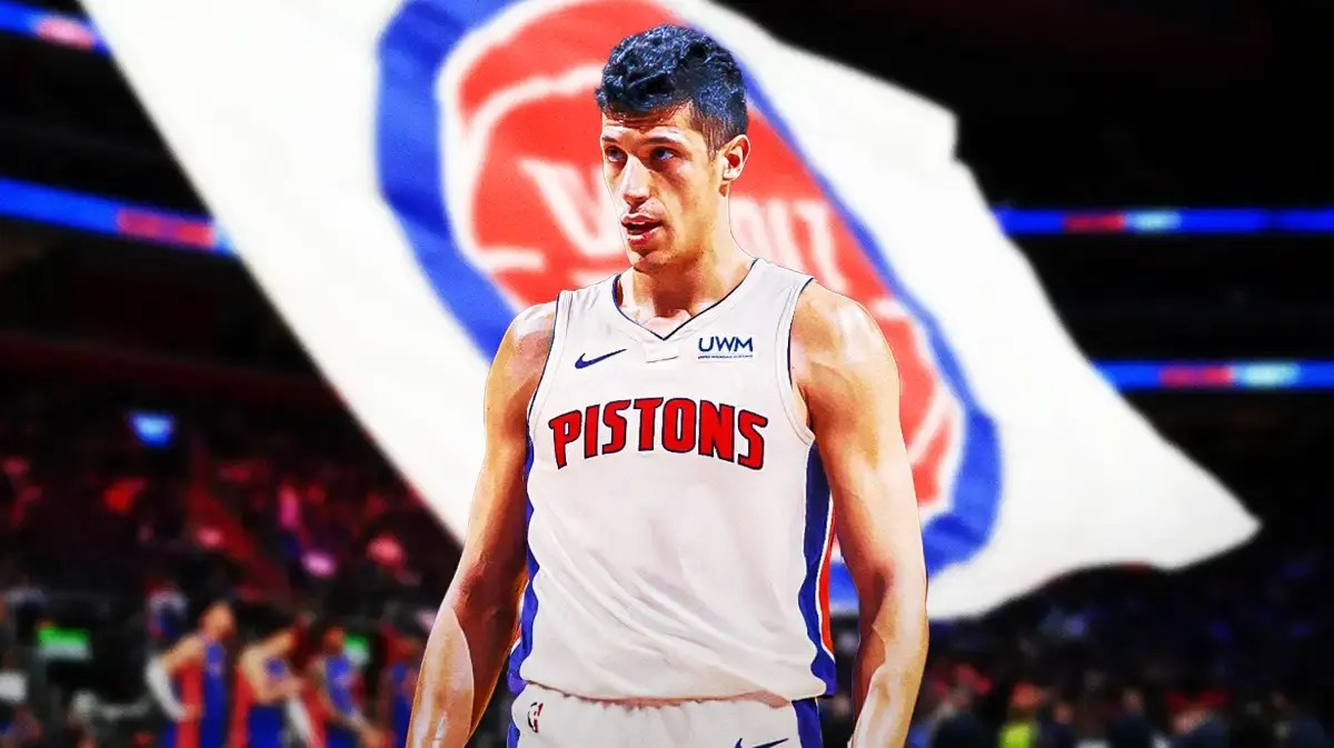 Simone Fontecchio in Pistons uniform after Jazz trade