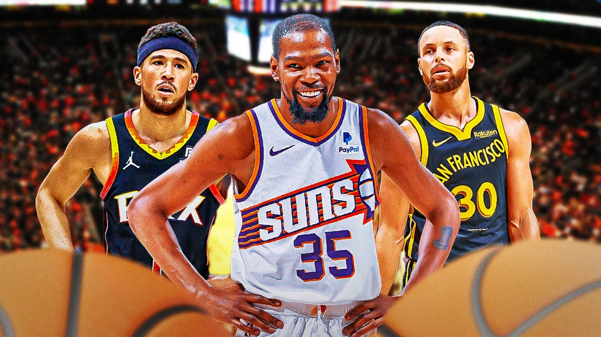 Devin Booker, Kevin Durant and Stephen Curry.