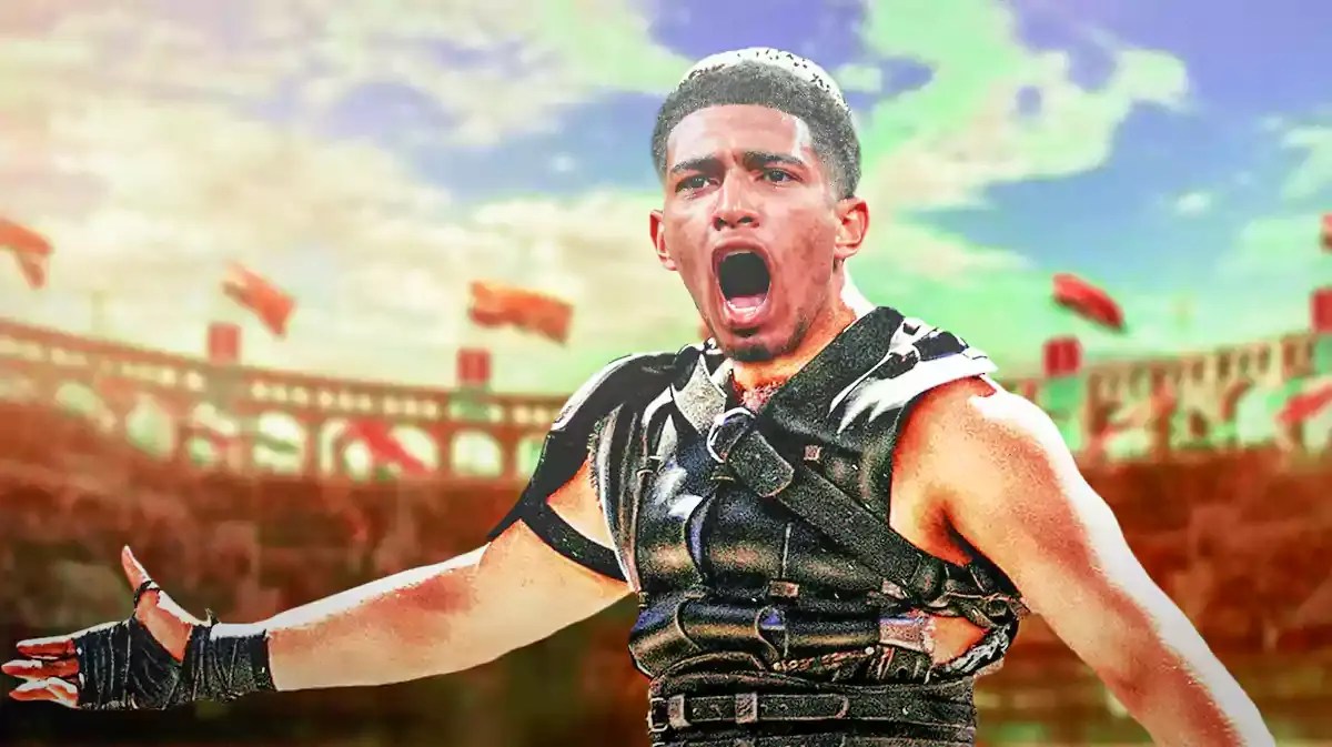Jude Bellingham as a gladiator in a coliseum Real Madrid