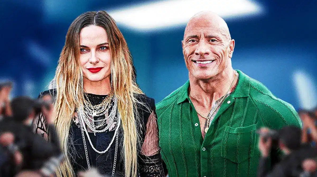 Rebecca Ferguson and Dwayne Johnson.