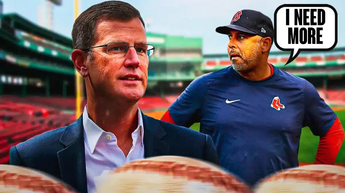 Sam Kennedy next to Red Sox manager Alex Cora. Cora saying "I need more"