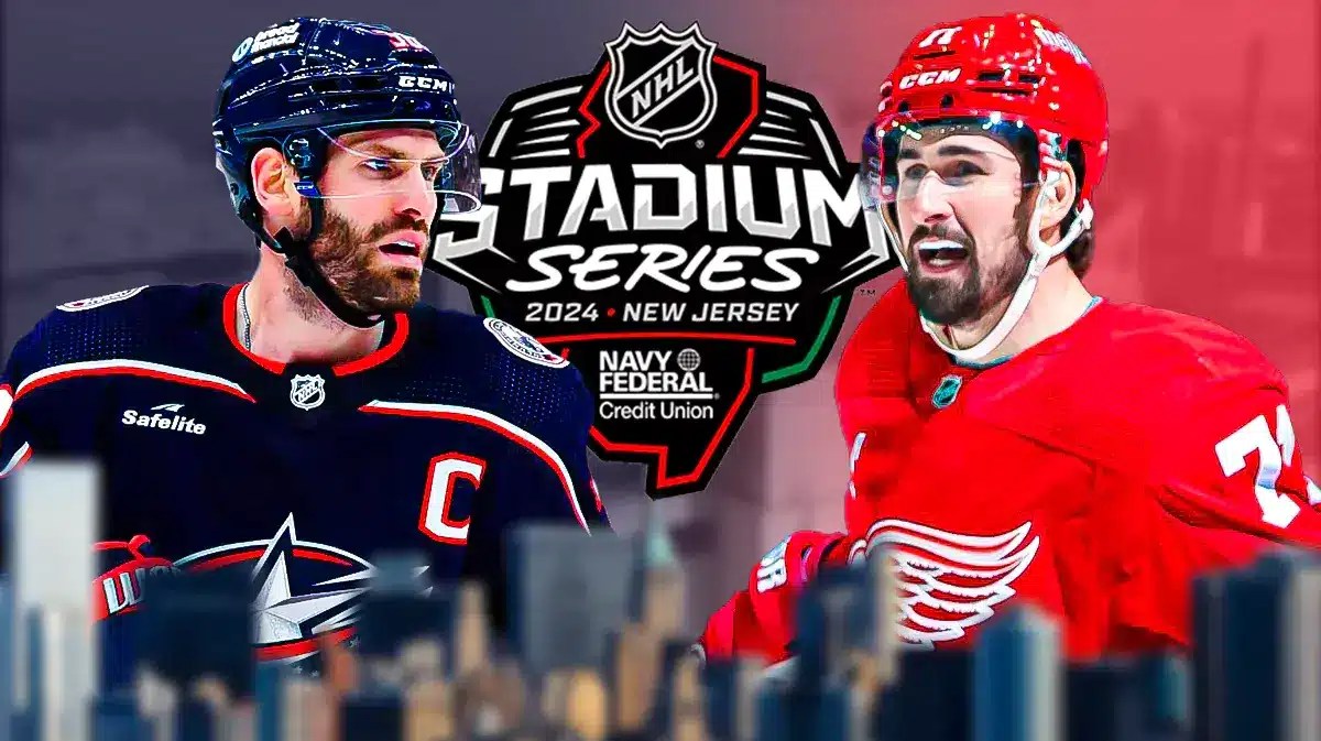 Red Wings and Blue Jackets preparing with John Buccigross for the 2025 Stadium Series.