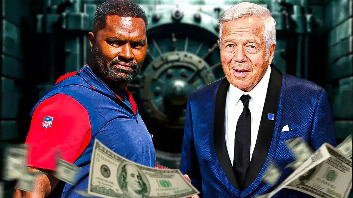 Patriots owner Robert Kraft with Jerod Mayo