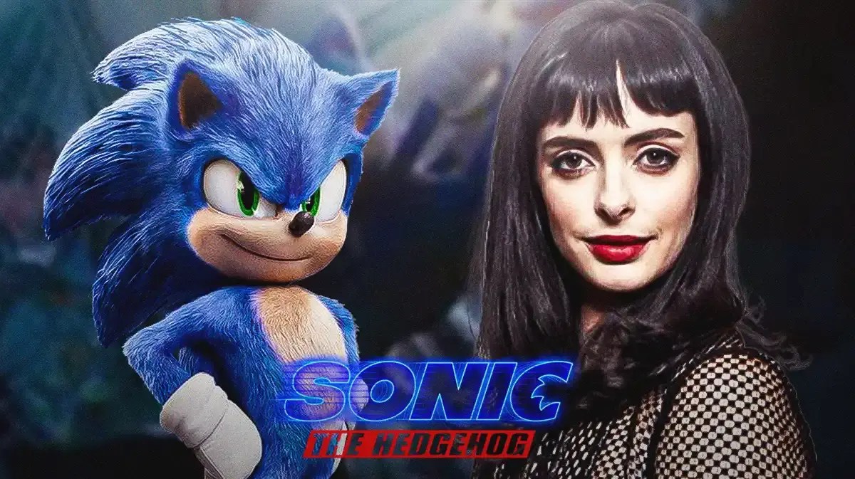 Sonic the Hedgehog 3 logo with Jessica Jones star Krysten Ritter.