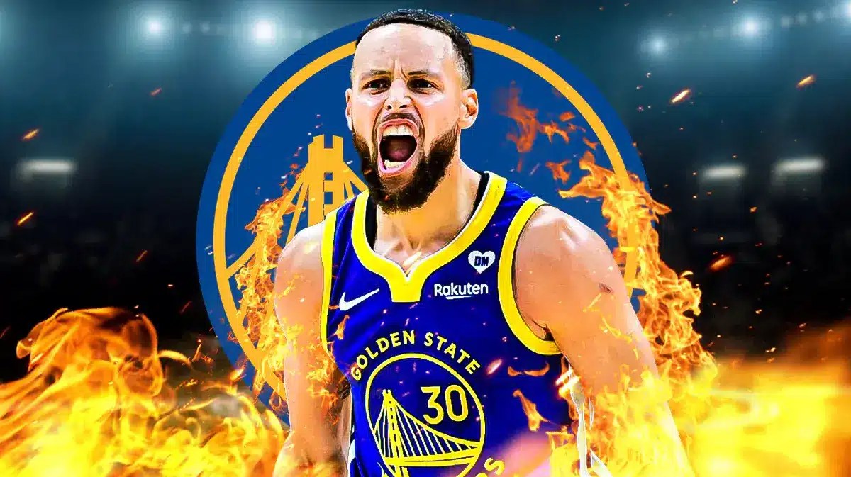 Warriors' Steph Curry on fire during the Hawks game, Trae Young plays on the court out of sight