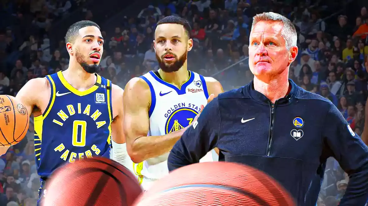 Pacers' Tyrese Haliburton, Warriors' Steph Curry and Steve Kerr