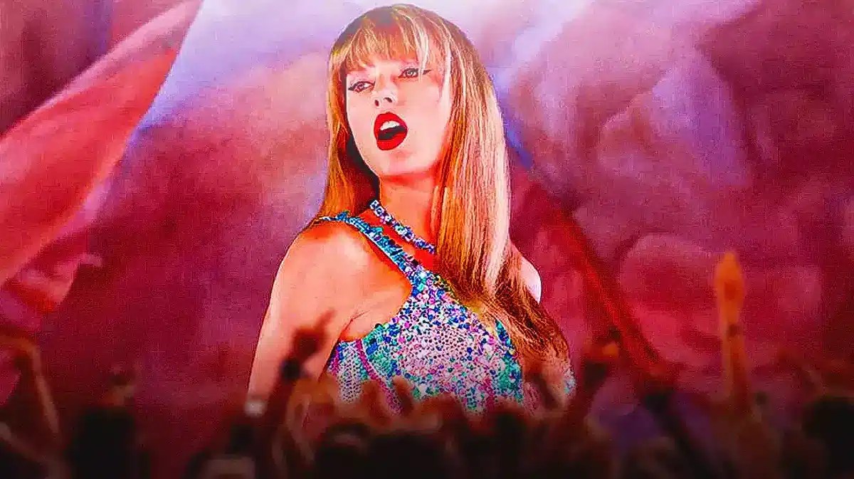 Taylor Swift on stage.