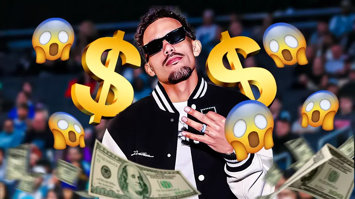 Hawks' Trae Young, $100 dollar bill, shocked emojis