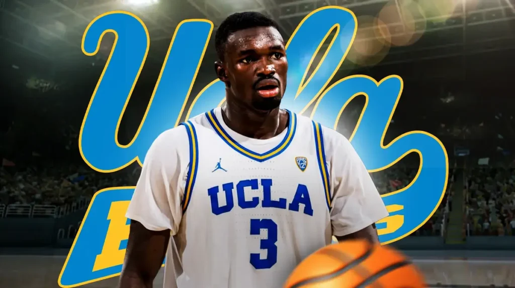 UCLA Bruins basketball player Adem Bona thinks deeply after USC Trojans defeat before March Madness