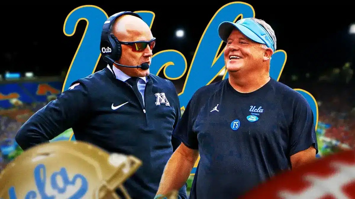 PJ Fleck next to former UCLA football HC, Chip Kelly