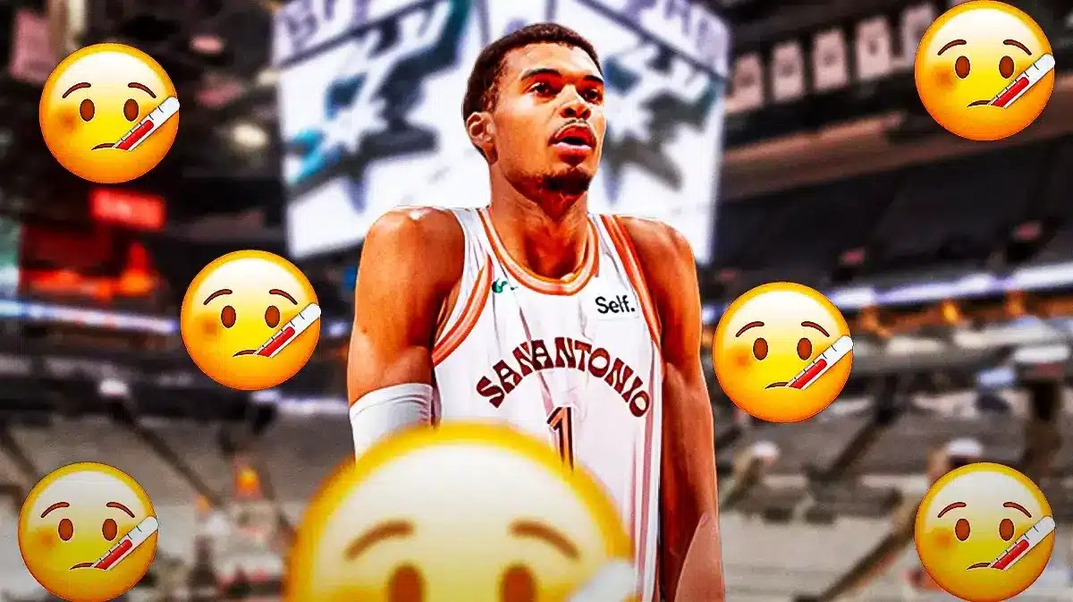 Victor Wembanyama with a bunch of the sick/ill emojis around him
