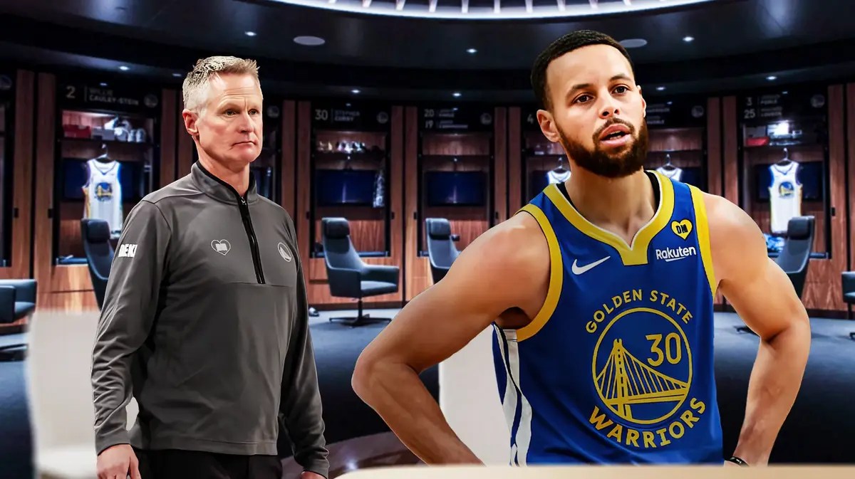 Stephen Curry in Golden State Warriors Jersey, Steve Kerr