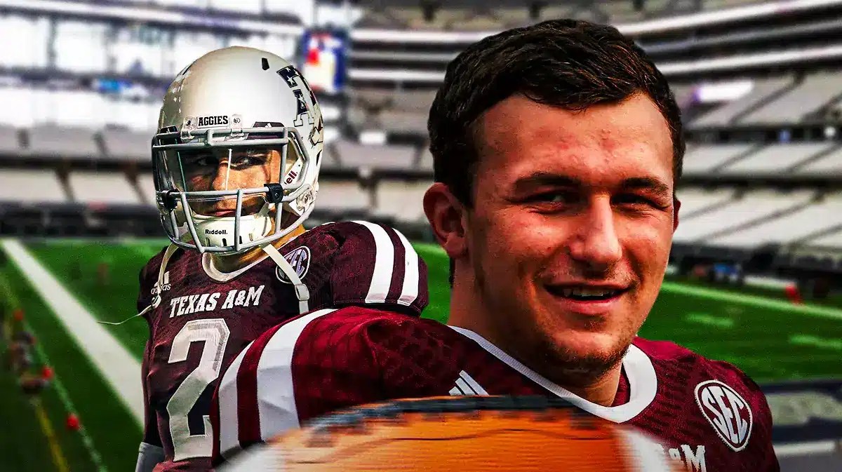 Former Texas A&M quarterback Johnny Manziel inside of Cowboys Stadium