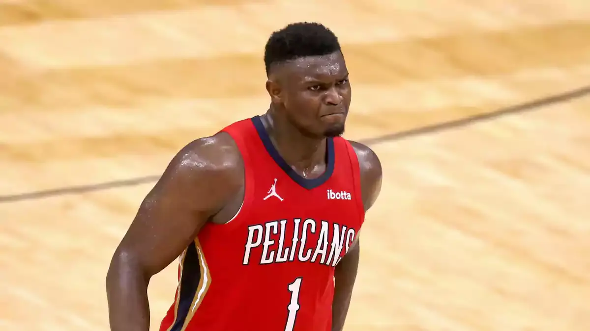 New Orleans Pelicans forward Zion Williamson (1) reacts after missing a free throw in the third quarter against the Houston Rockets at the Smoothie King Center.