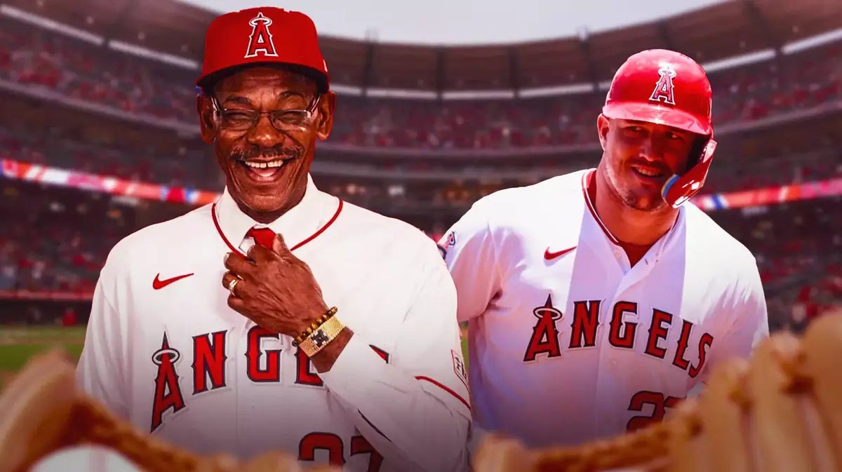 Ron Washington in Angels uniform. Mike Trout