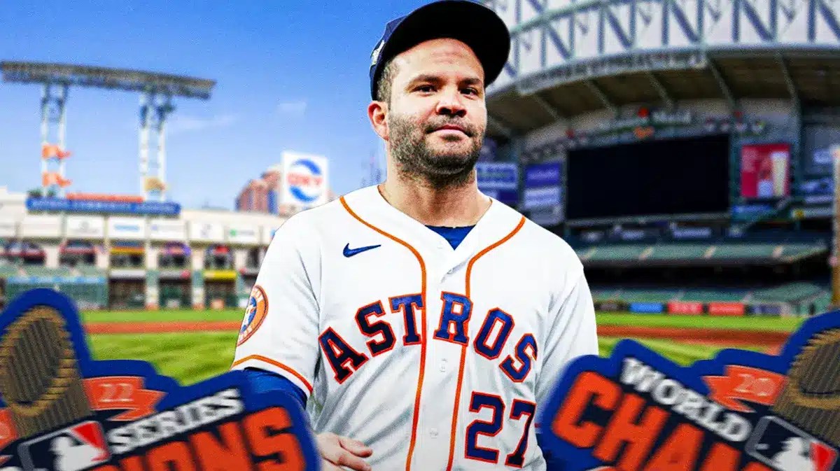 Astros, Jose Altuve, Jose Altuve contract, Jose Altuve Astros, Jose Altuve extension, Jose Altuve in Astros uni with Astros stadium in the background