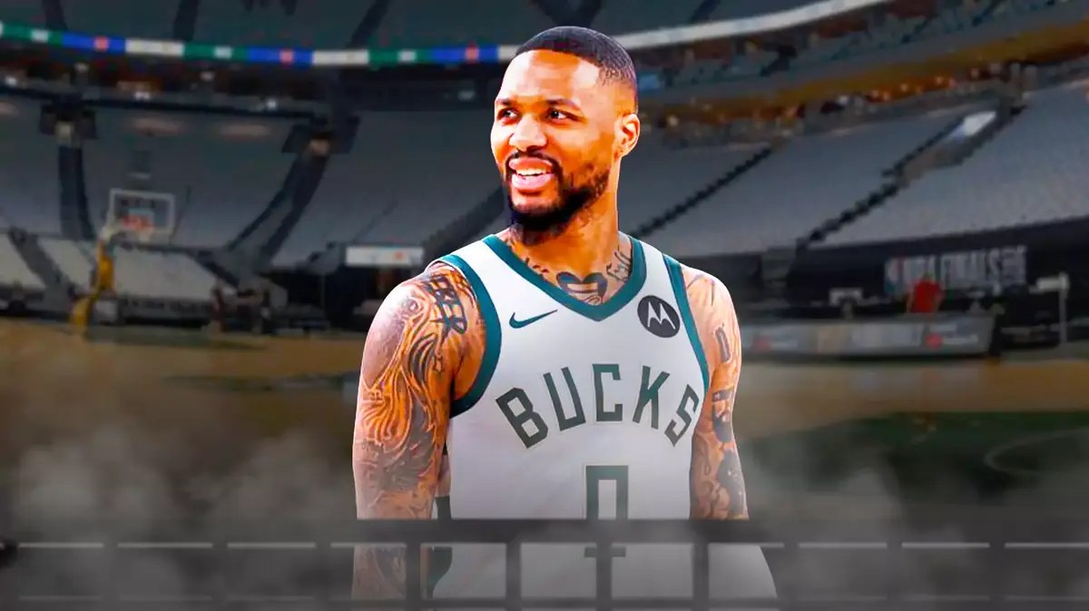 Bucks star Damian Lillard smiling