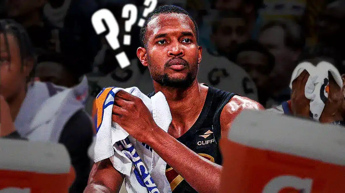 Cavs Evan Mobley on the bench with question marks