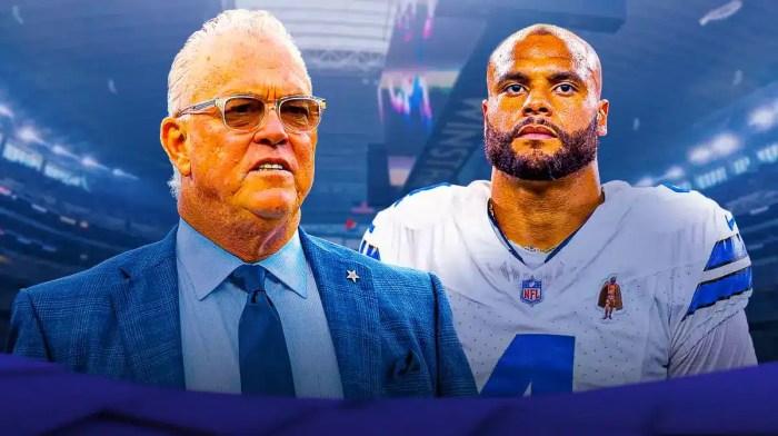 Stephen Jones (Cowboys EVP) and Dak Prescott
